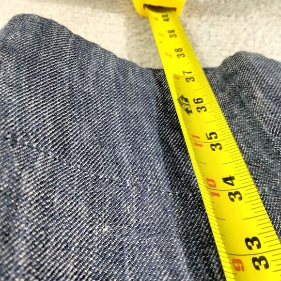 Taylor Sheath Dress Linen Wmns Sz 6 Blue Chambray Sleeveless Ruffle V-Neck - Picture 4 of 13